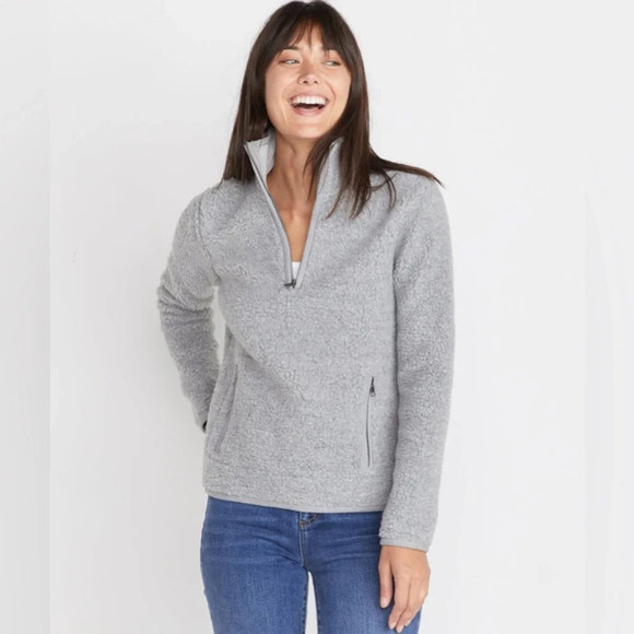 Marine Layer Lady Sherpa Corbet in Heather Grey Size Large Retail $148 - Picture 1 of 13